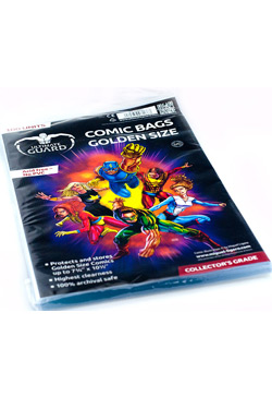 Fanatiko Fundas Comics Current Size (Pack 100 uds) – Comic Bags con Cierre Adhesivo, Protección Sin Ácido, Ajuste Preciso para Cómics Estándar, Alta Transparencia