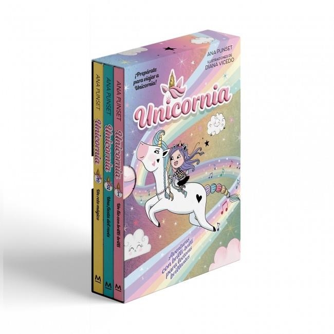 UNICORNIA: ESTUCHE ESPECIAL UNICORNIA (LIBROS 1 AL 3) [RUSTICA] | PUNSET, ANA / VICEDO, DIANA | Akira Comics  - libreria donde comprar comics, juegos y libros online
