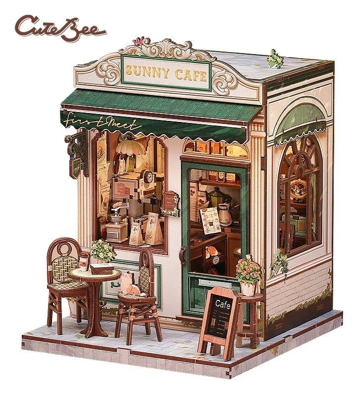 CUTEBE MAQUETA MODEL KIT MINIATURE: HOUSE SUNNY CAFE (BOOK-NOOK PARA CONSTRUIR) 20 X 16 CM [CAJA] | Akira Comics  - libreria donde comprar comics, juegos y libros online