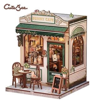 CUTEBE MAQUETA MODEL KIT MINIATURE: HOUSE SUNNY CAFE (BOOK-NOOK PARA CONSTRUIR) 20 X 16 CM [CAJA] | Akira Comics  - libreria donde comprar comics, juegos y libros online