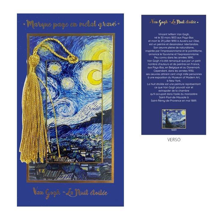 VAN GOGH: MARCAPAGINAS DE METAL NOCHE ESTRELLADA CON TARJETA IMPRESA | Akira Comics  - libreria donde comprar comics, juegos y libros online