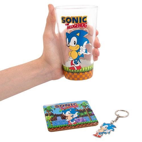 SONIC THE HEDGEHOG: JUEGO DE LLAVERO, VASO Y POSAVASOS CLASSIC [CAJA] | Akira Comics  - libreria donde comprar comics, juegos y libros online