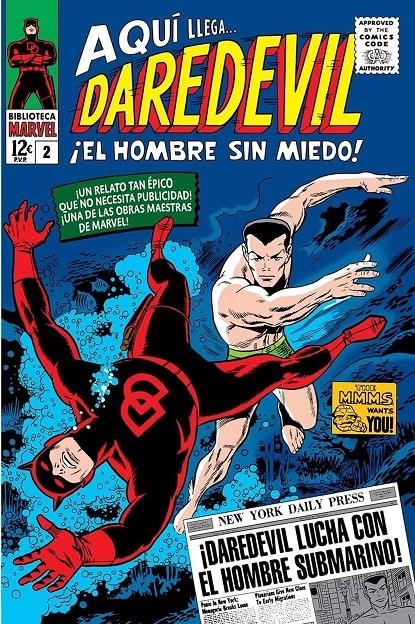 BIBLIOTECA MARVEL: DAREDEVIL Nº02 (1965-1966 / 7-12 USA) [RUSTICA] | LEE / KIRBY | Akira Comics  - libreria donde comprar comics, juegos y libros online