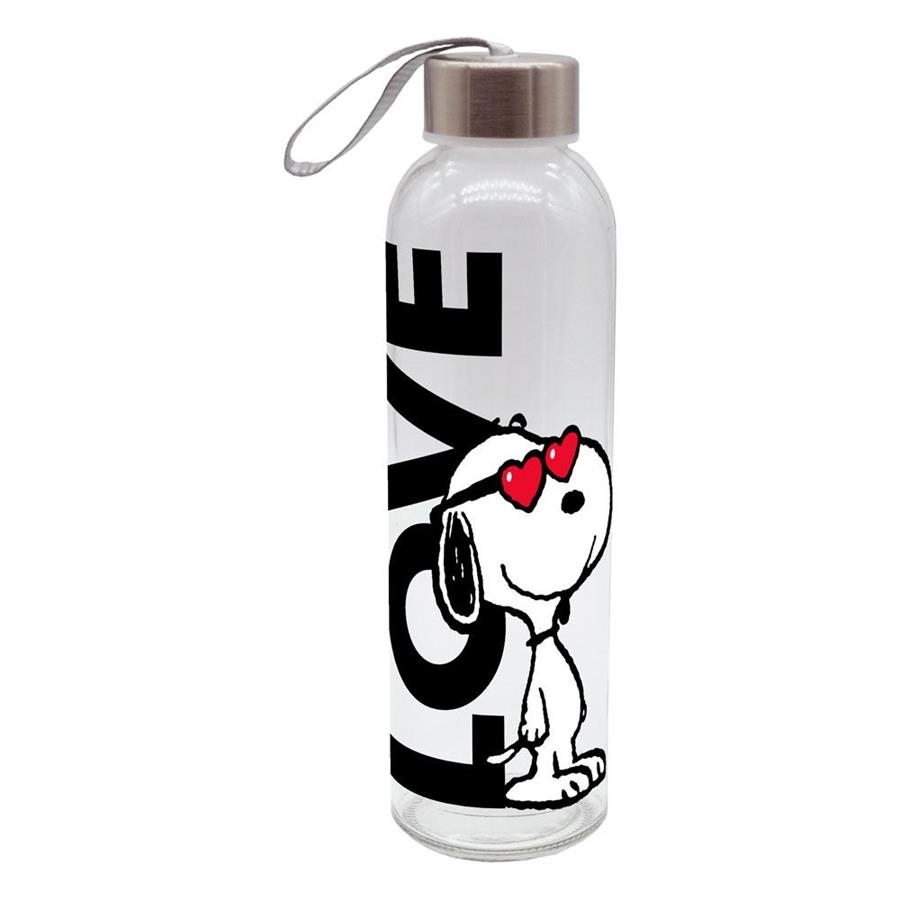 PEANUTS: BOTELLA DE AGUA SNOOPY LOVE (VIDRIO) | Akira Comics  - libreria donde comprar comics, juegos y libros online