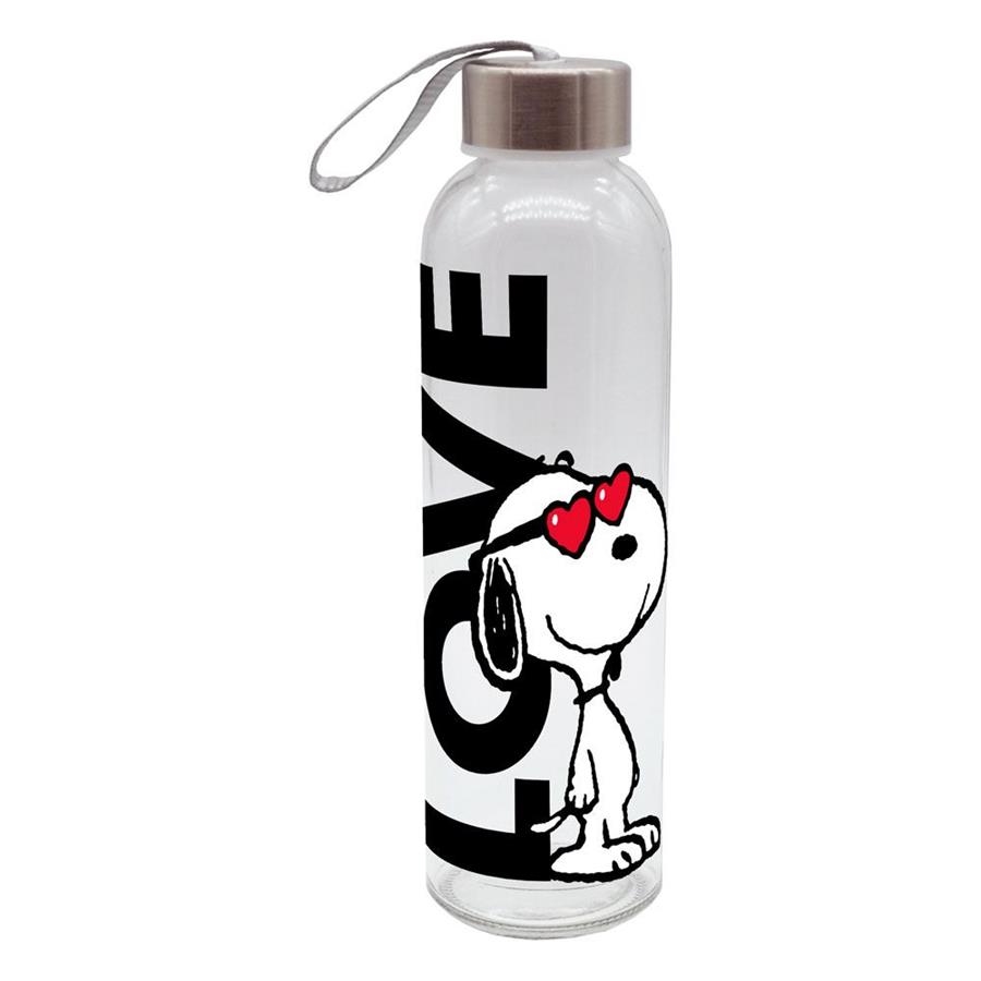 PEANUTS: BOTELLA DE AGUA SNOOPY LOVE (VIDRIO) | Akira Comics  - libreria donde comprar comics, juegos y libros online