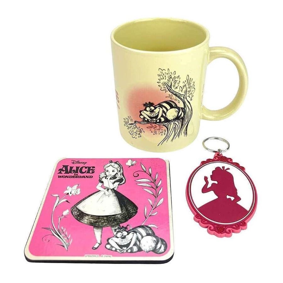 DISNEY: JUEGO DE TAZA, POSAVASOS Y LLAVERO ALICE IN WONDERLAND VINTAGE [CAJA] | Akira Comics  - libreria donde comprar comics, juegos y libros online